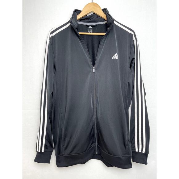 Adidas Mens Track Full Zip Jacket Black Large - Picture 1 of 9